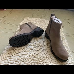 Brand new taupe colored ankle boots, size 8.5 M woman’s.